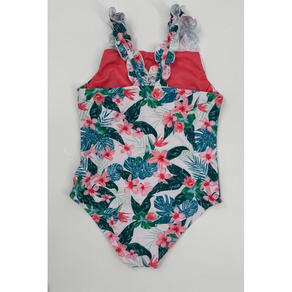 Girls Feathers & Arrow Lola Paradise Island Tiropical Print One-Piece Swimsuit S - Picture 3 of 8